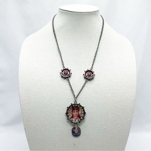 Victorian Girl Believe in Yourself Handcrafted Necklace Sparkly NEW